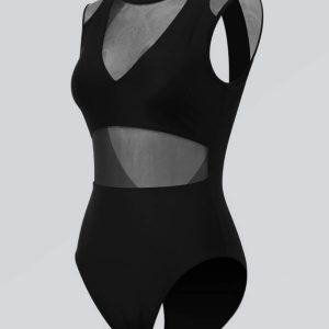 Womens Cut-Out Sheer Mesh Bodysuit - Image 8