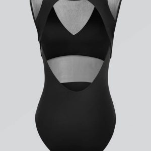 Womens Cut-Out Sheer Mesh Bodysuit - Image 7