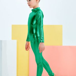 Speerise Girls Shiny Metallic Long Sleeve Unitard - Image 13
