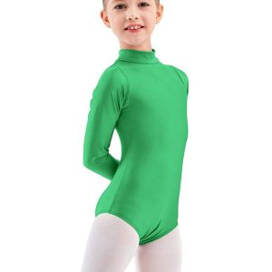 Girls Turtleneck Long Sleeve Dance Leotard - Image 3