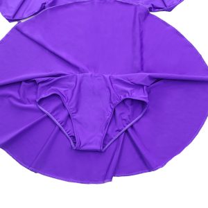 Womens Turtleneck Long Sleeve Dance Leotard with Skirt - Image 7
