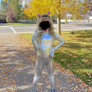 Speerise Girls Shiny Metallic Long Sleeve Unitard - Image 4
